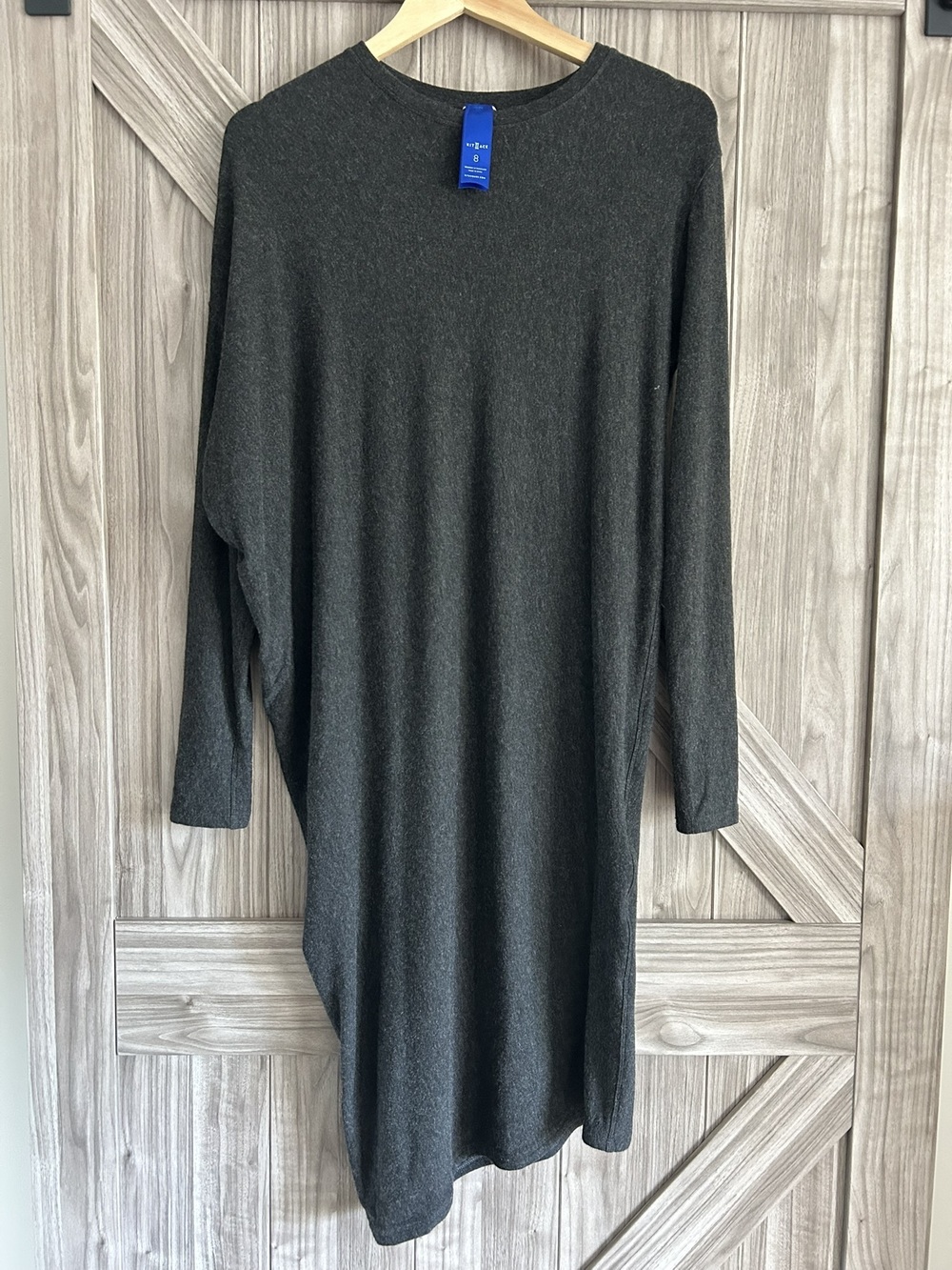 Kit and Ace Charcoal Grey Cashmere Blend Asymmetrical Dolman  Sweater Size 8